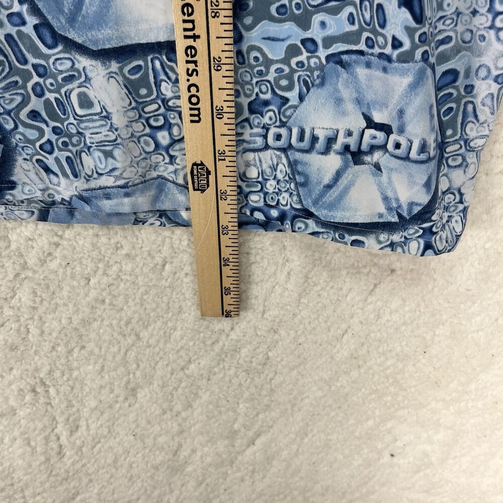 Vintage Southpole Shirt Men XL Blue White All Over‎ Print AOP Y2K Streetwear - Picture 4 of 6